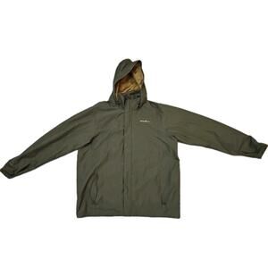 Eddie Bauer Rainfoil Packable Jacket Size T2XL Lime Green Waterproof POCKETS
